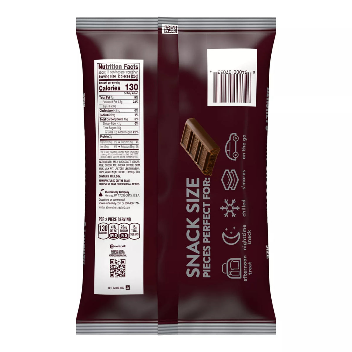 Milk Chocolate Snack Size Halloween Candy Bag