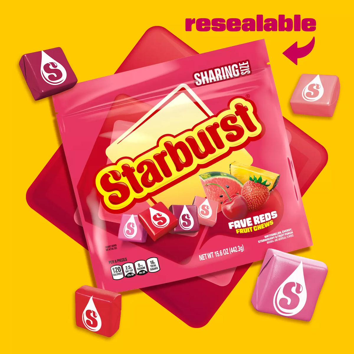 Starburst FaveReds Fruit Chews Candy - Sharing Size