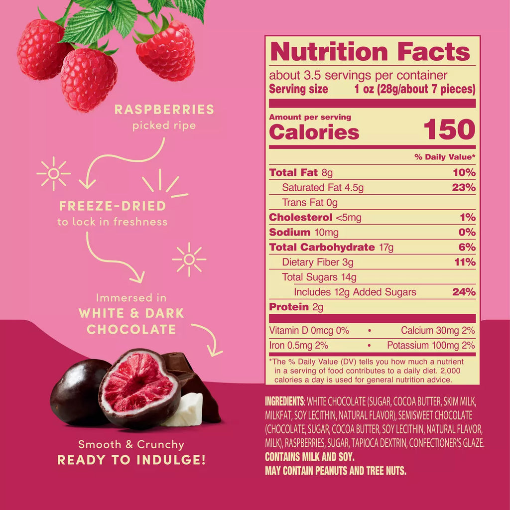 Freeze Dried Raspberries in Dark & White Chocolate
