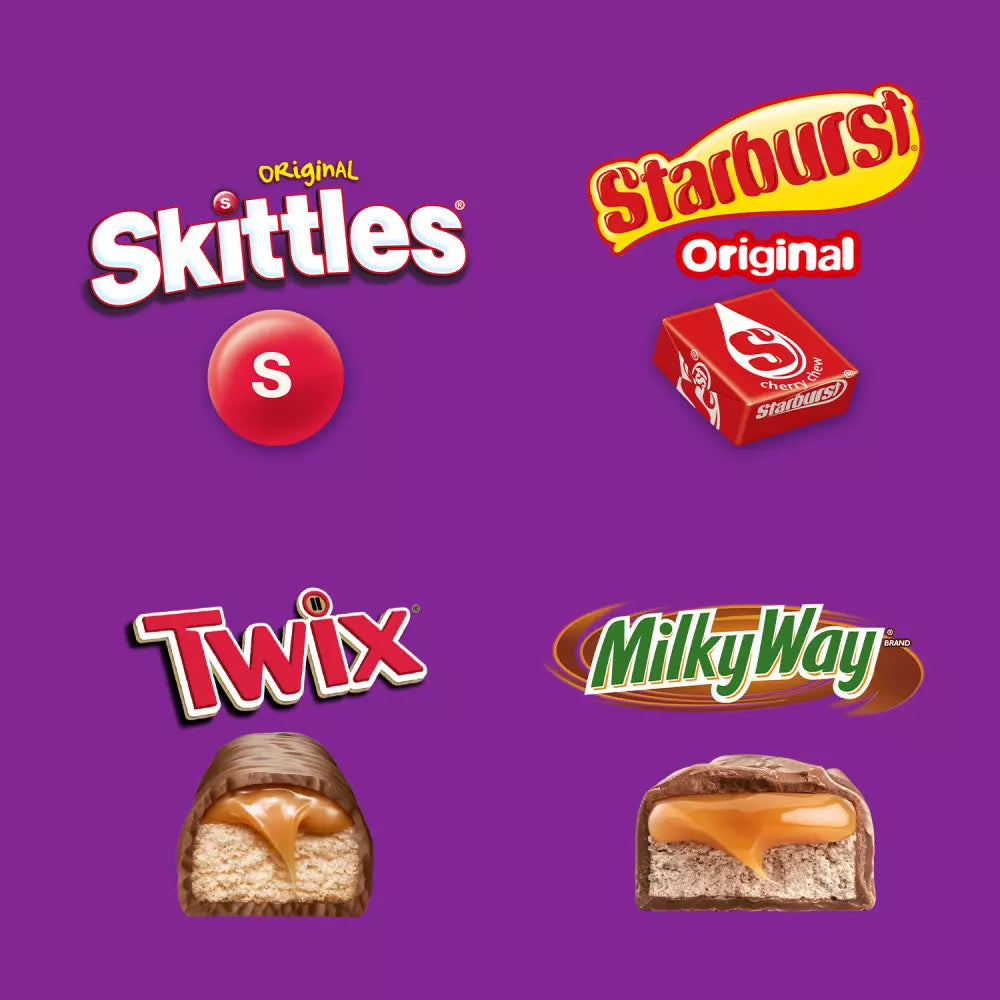 Twix, Milky Way, Skittles, & Starburst Assorted Minis Candy - Party Size