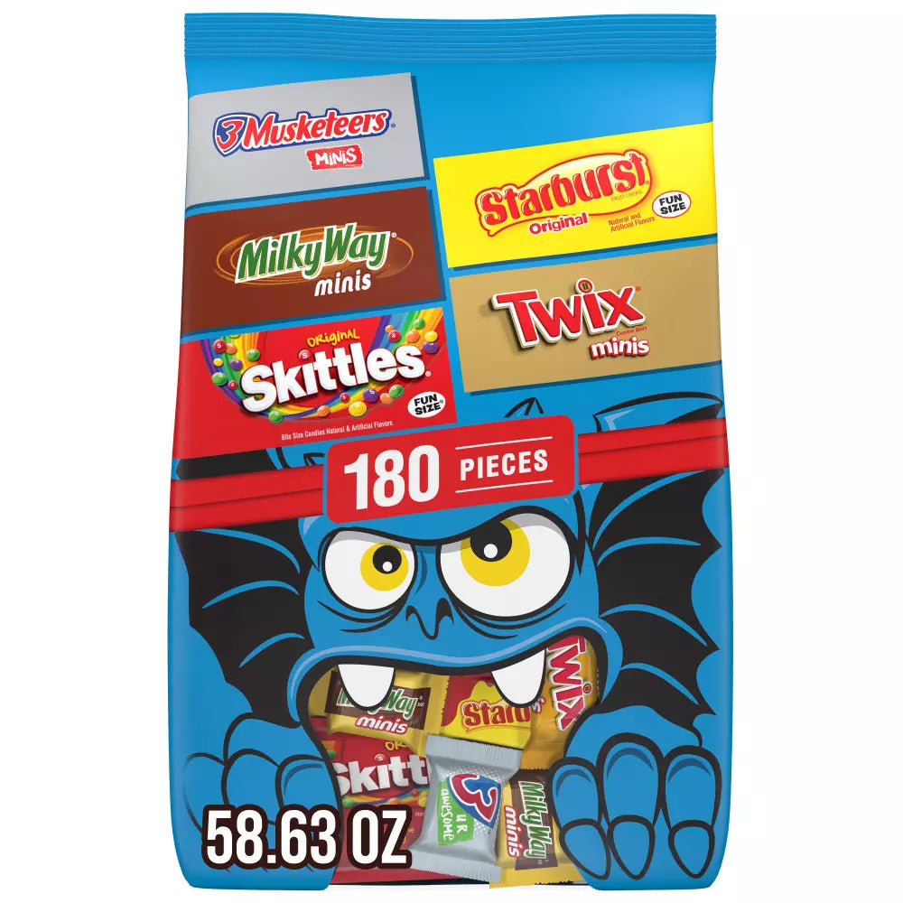 Milky Way, Starburst, Skittles & Twix Assorted Fun Size Halloween Candy