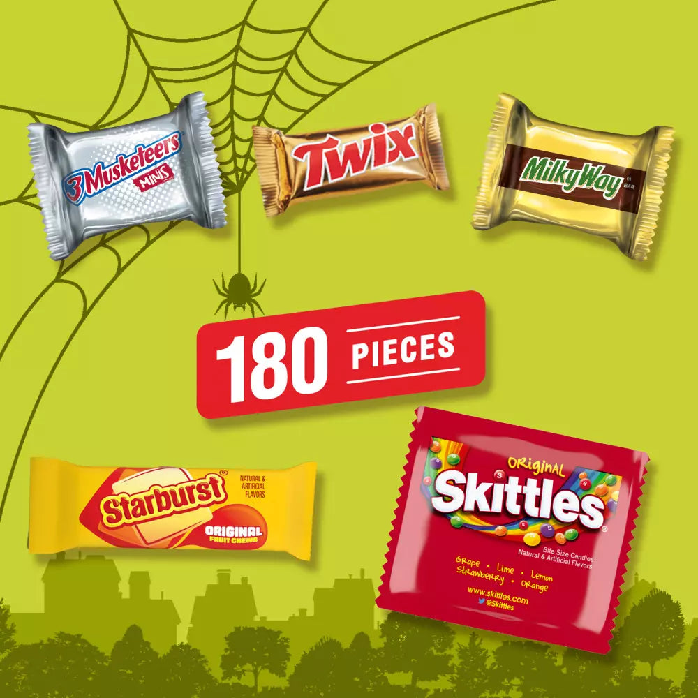 Milky Way, Starburst, Skittles & Twix Assorted Fun Size Halloween Candy