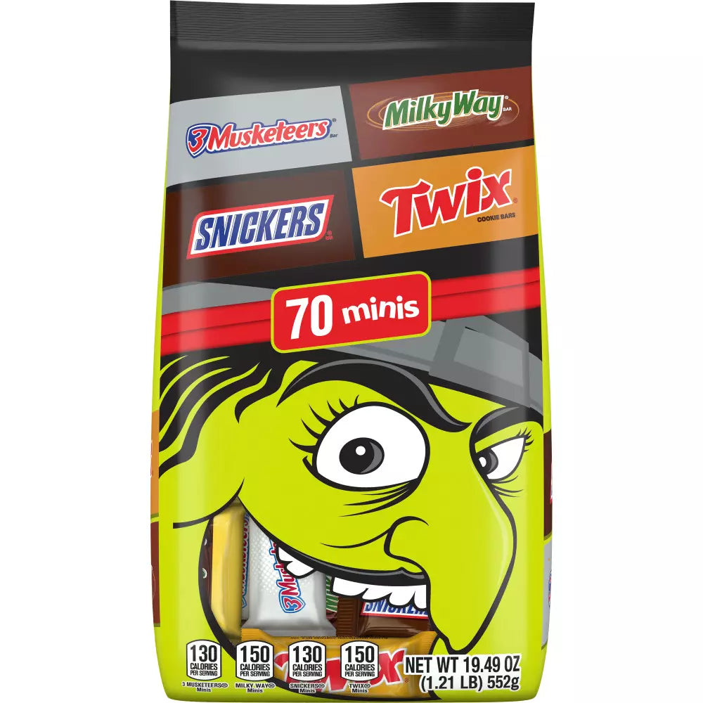 Minis Milk Chocolate Individually Wrapped Halloween Candy Variety Pack