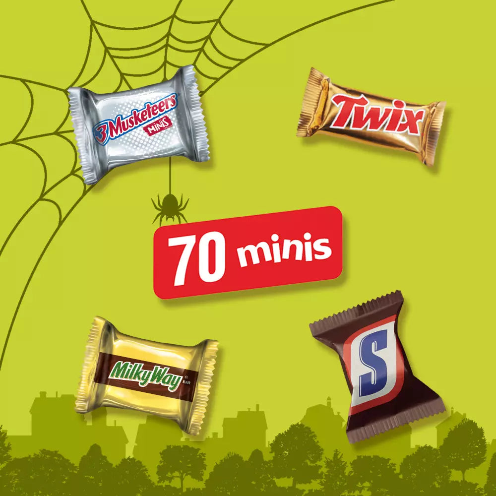 Minis Milk Chocolate Individually Wrapped Halloween Candy Variety Pack