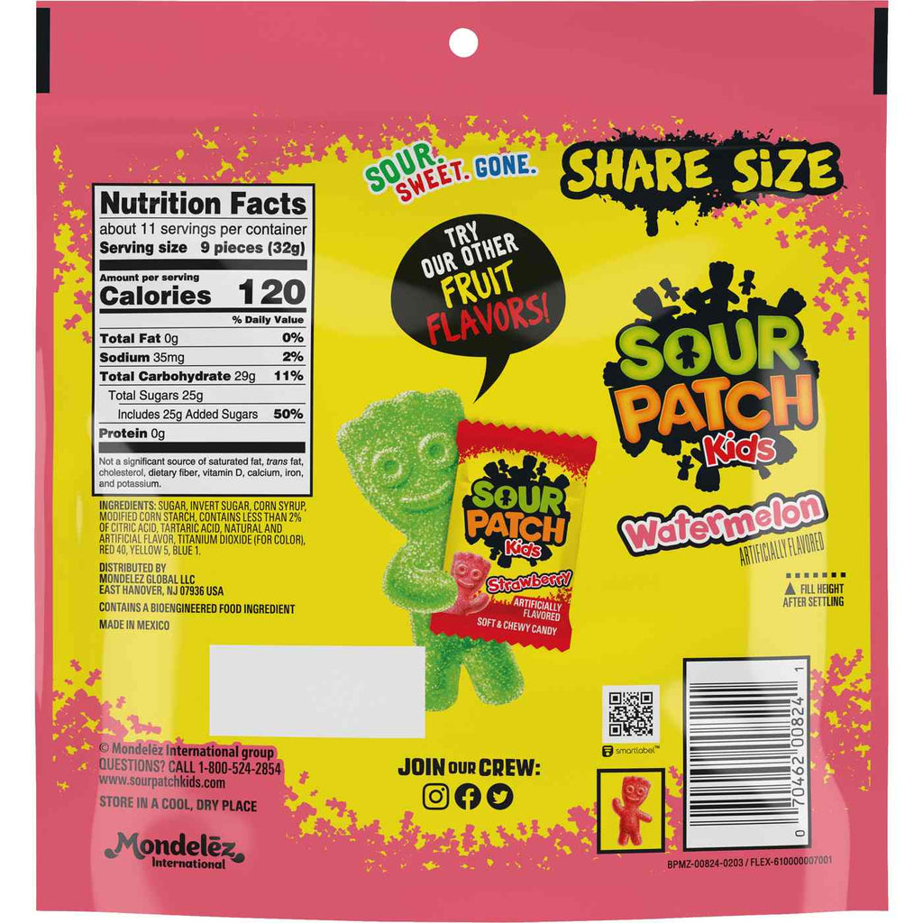 Sour Patch Kids Watermelon Soft & Chewy Candy - Share Size
