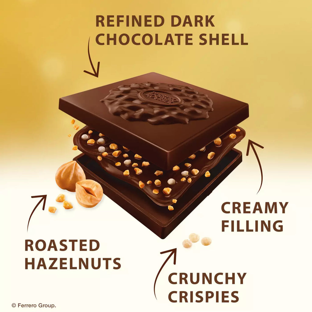 Dark Chocolate Hazelnut Squares, 10 pc