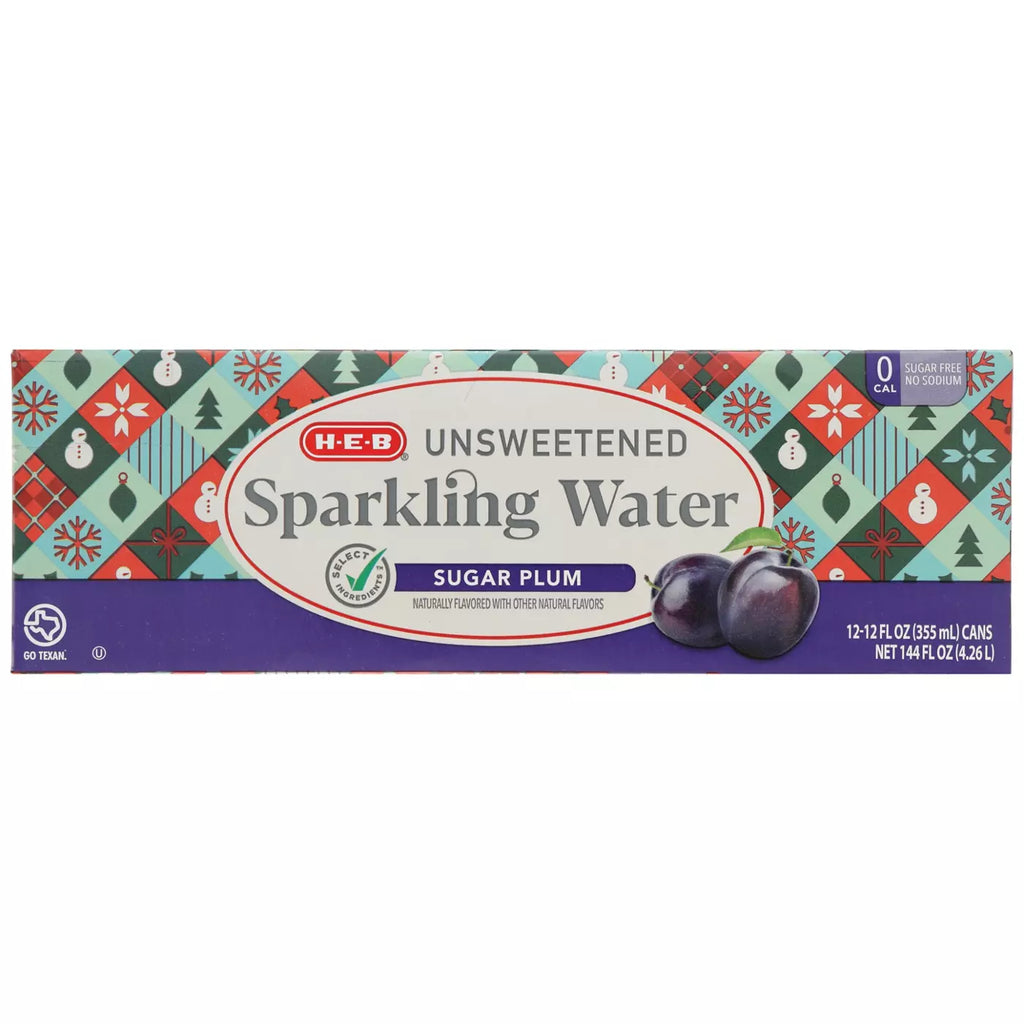 Unsweetened Sugar Plum Sparkling Water – 12 pk Cans