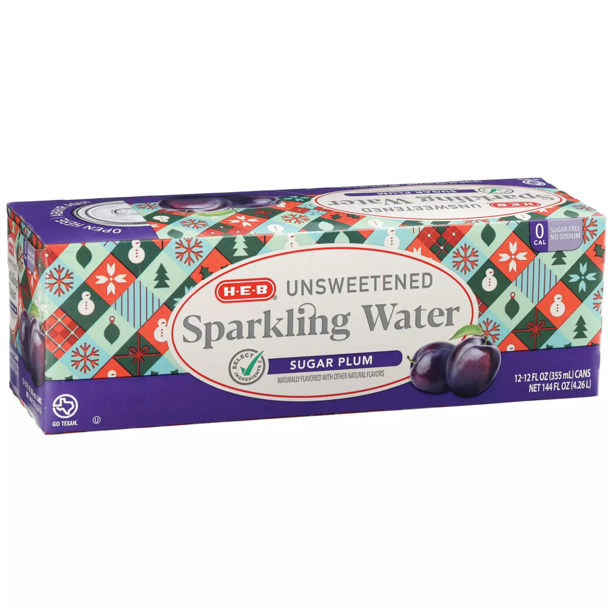 Unsweetened Sugar Plum Sparkling Water – 12 pk Cans