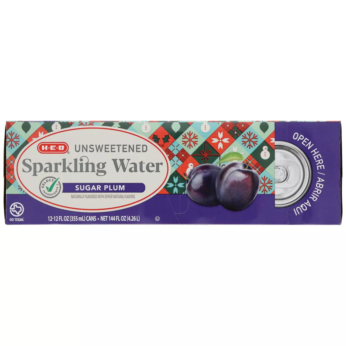 Unsweetened Sugar Plum Sparkling Water – 12 pk Cans