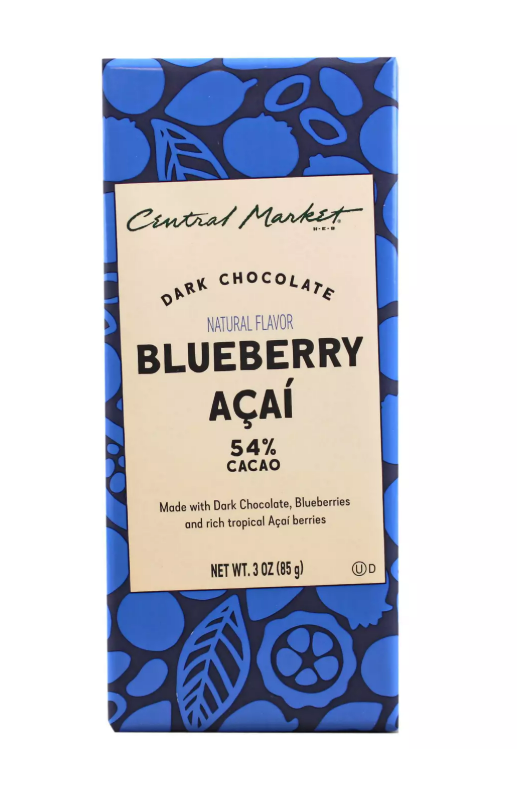 Blueberry Acai Dark Chocolate Bar
